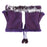 Rabbit Fur Girls Hand Wrist Warmer Fingerless Gloves - Dark Purple