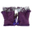 Rabbit Fur Girls Hand Wrist Warmer Fingerless Gloves - Dark Purple