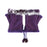 Rabbit Fur Girls Hand Wrist Warmer Fingerless Gloves - Dark Purple