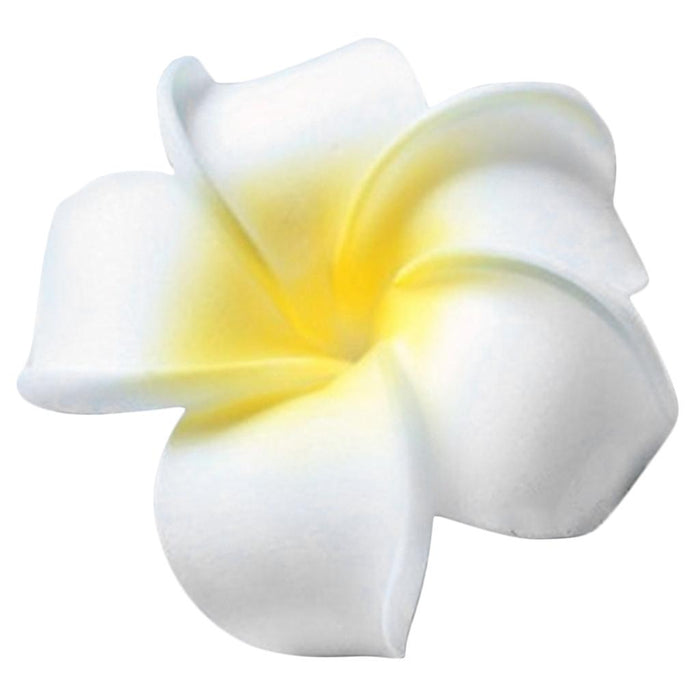 Crofta Women Girls Ladies Plumeria Flower Foam Hair Clip Pin Headwear Hair Accessory White