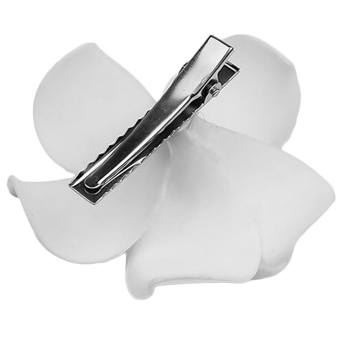 Crofta Women Girls Ladies Plumeria Flower Foam Hair Clip Pin Headwear Hair Accessory White