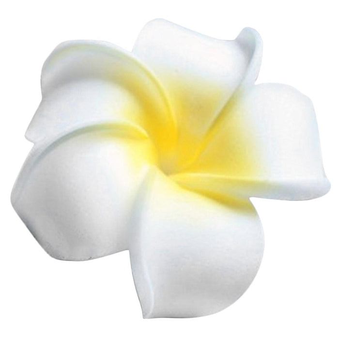 Crofta Women Girls Ladies Plumeria Flower Foam Hair Clip Pin Headwear Hair Accessory White