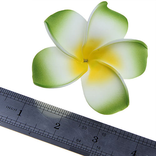 Crofta Women Girls Ladies Plumeria Flower Foam Hair Clip Pin Headwear Hair Accessory Green