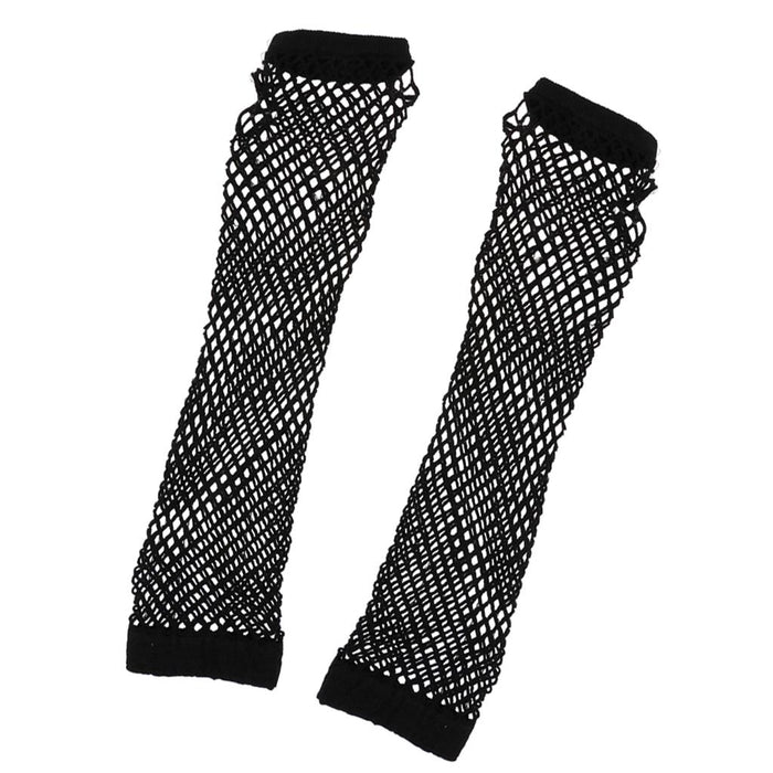 Crofta 1Pair Hens Night Party Bride To Be Black Ladies Fingerless Fishnet Gloves