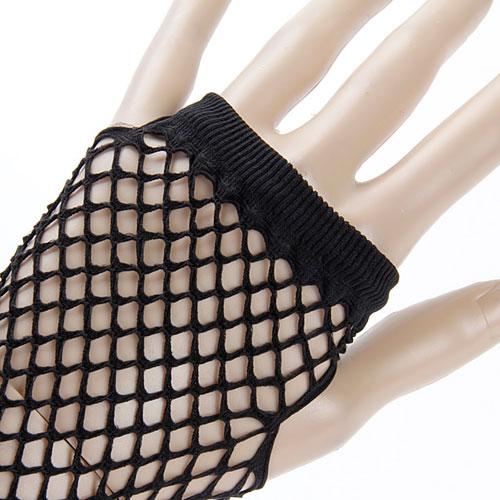 Crofta 1Pair Hens Night Party Bride To Be Black Ladies Fingerless Fishnet Gloves