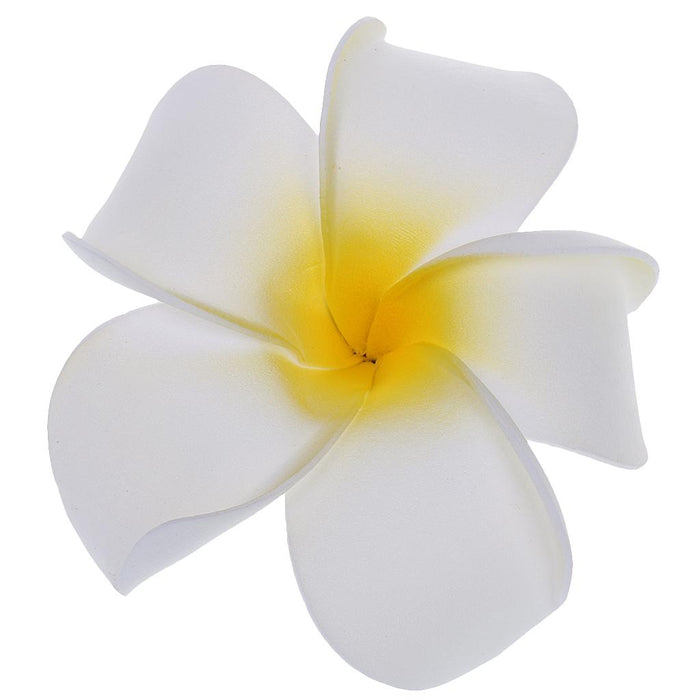 Crofta Women Girls Plumeria Flower Foam Hair Clip 3 3/4 inch - White