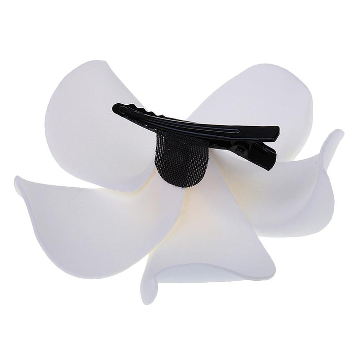 Crofta Women Girls Plumeria Flower Foam Hair Clip 3 3/4 inch - White