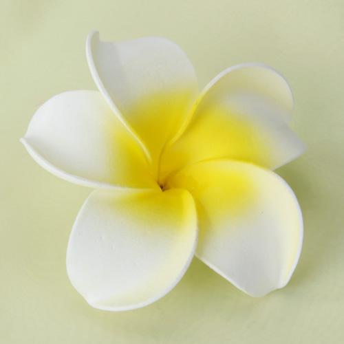 Crofta Women Girls Plumeria Flower Foam Hair Clip 3 3/4 inch - White