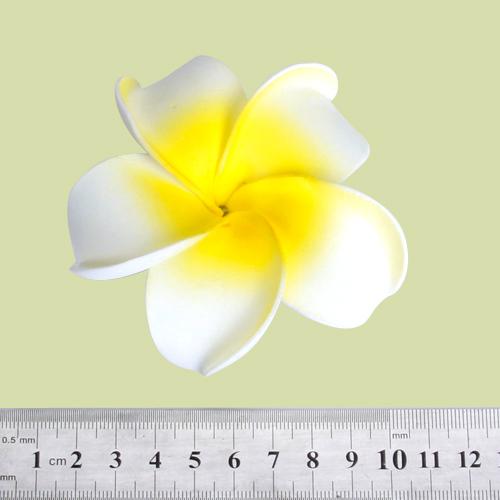 Crofta Women Girls Plumeria Flower Foam Hair Clip 3 3/4 inch - White