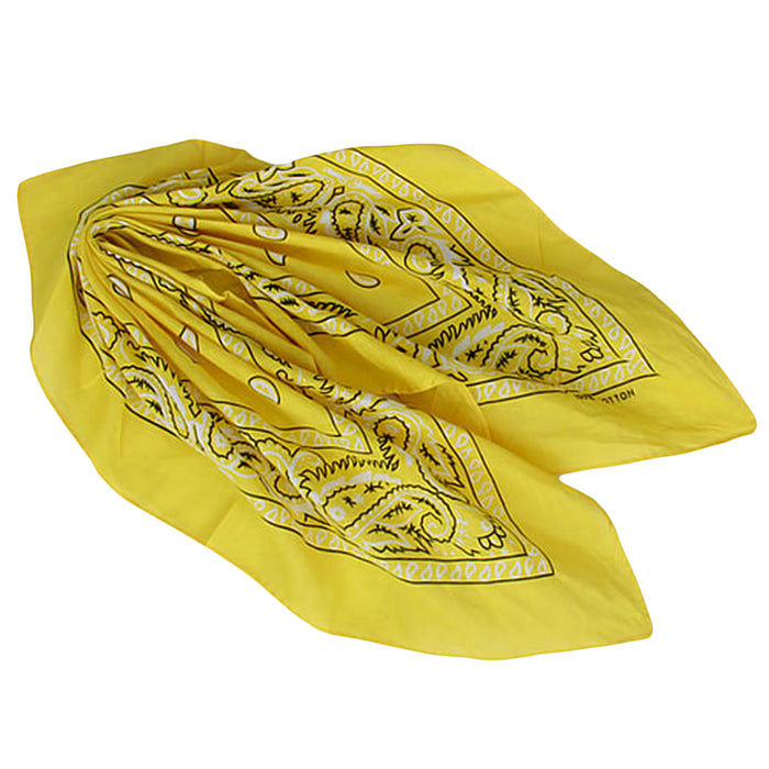 Crofta Paisley Bandana Kerchief Head Wrap Coverchief - Yellow