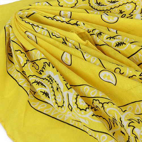 Crofta Paisley Bandana Kerchief Head Wrap Coverchief - Yellow