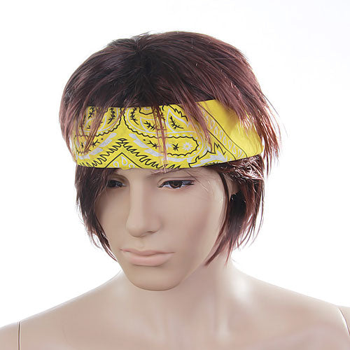 Crofta Paisley Bandana Kerchief Head Wrap Coverchief - Yellow