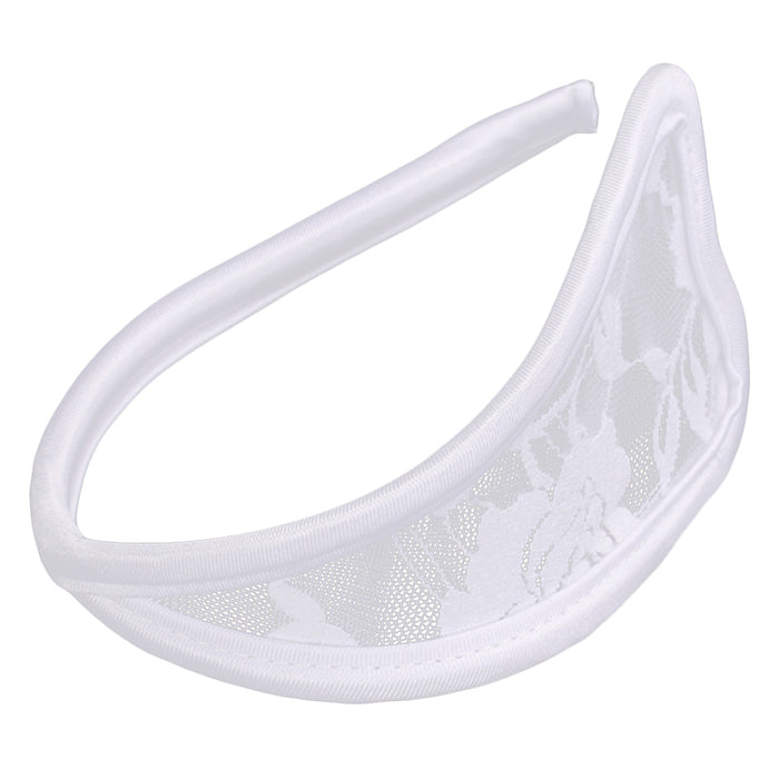 Women's Super Sexy Flower Pattern C-String Invisible Thong Underwear White