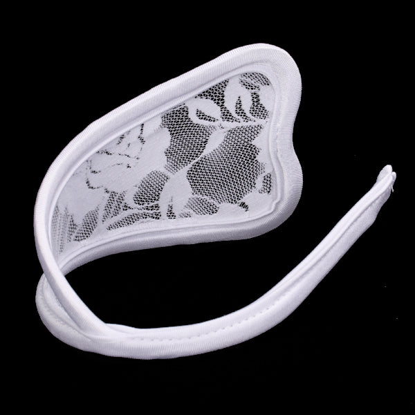 Women's Super Sexy Flower Pattern C-String Invisible Thong Underwear White