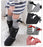 Crofta 1-6 Years Kids Girls Princess Knee High Socks w/ Bowknot- Black and White Stripes