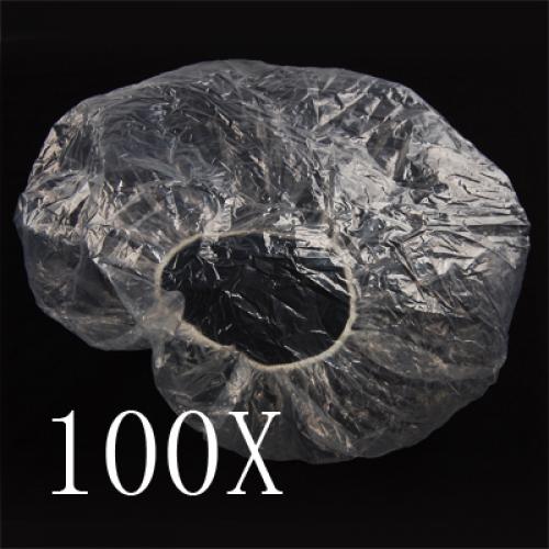 Crofta 100Pcs Disposable Clear Shower Hair Caps for Spa Salon