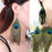 Crofta 1 Pair Peacock Multicolor Feather Fashion Dangle Earrings