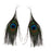 Crofta 1 Pair Peacock Multicolor Feather Fashion Dangle Earrings