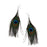 Crofta 1 Pair Peacock Multicolor Feather Fashion Dangle Earrings