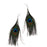 Crofta 1 Pair Peacock Multicolor Feather Fashion Dangle Earrings