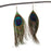 Crofta 1 Pair Peacock Multicolor Feather Fashion Dangle Earrings