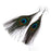 Crofta 1 Pair Peacock Multicolor Feather Fashion Dangle Earrings