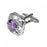 Crofta Zircon Rhinestone Stainless Steel Cuff Links Square Cufflinks - Purple