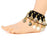 Crofta Womens Belly Dance Fashionable 24 Artificial Golden Coin Charms Anklet Bracelet Pack of 5PCS Black