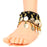 Crofta Womens Belly Dance Fashionable 24 Artificial Golden Coin Charms Anklet Bracelet Pack of 5PCS Black