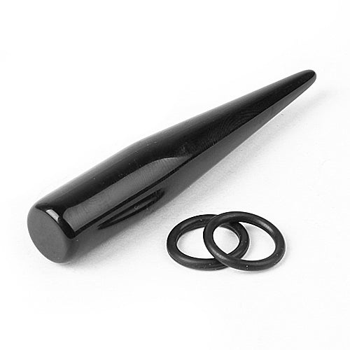 Crofta Womens Fashion Jewelry 12mm Plug Ear Stretching Stretcher Expander Taper Pack of 2PCS Black