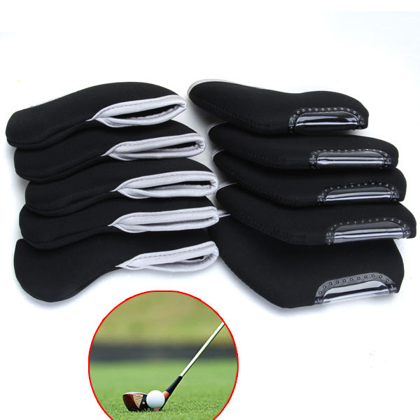 Crofta 10pcs Nylon Golf Iron Club Putter Head Cover Case Headcovers