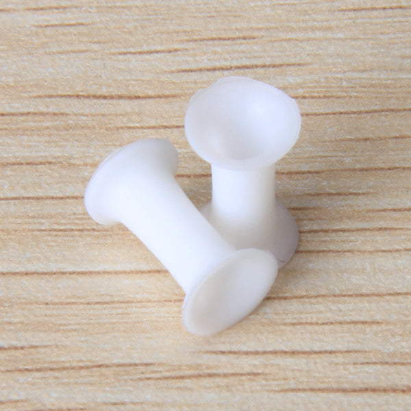 Crofta 2 PCS 6 Gauge 4mm Silicone Tunnel Ear Plug Expander Stretcher (White)