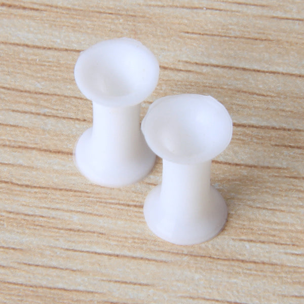 Crofta 2 PCS 6 Gauge 4mm Silicone Tunnel Ear Plug Expander Stretcher (White)