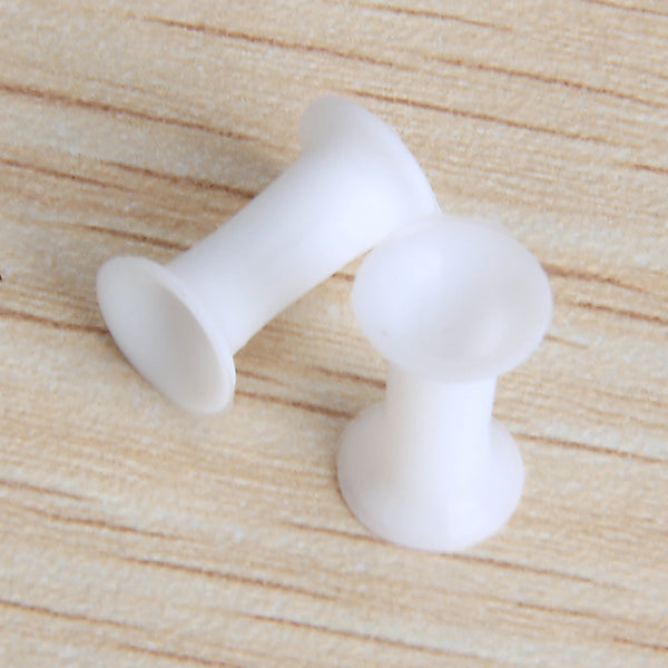 Crofta 2 PCS 6 Gauge 4mm Silicone Tunnel Ear Plug Expander Stretcher (White)