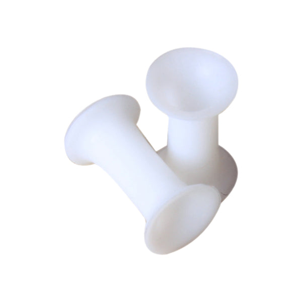 Crofta 2 PCS 6 Gauge 4mm Silicone Tunnel Ear Plug Expander Stretcher (White)