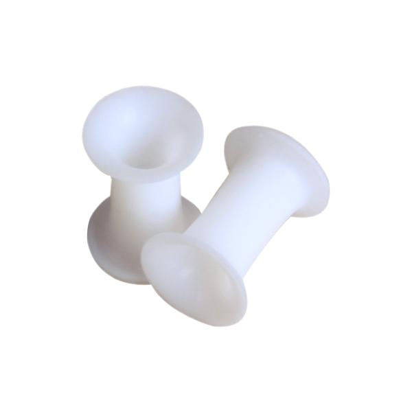 Crofta 2 PCS 4 Gauge 5mm Silicone Tunnel Ear Plug Expander Stretcher (White)