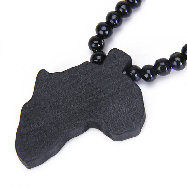 Crofta Wooden Africa Pendant Necklace