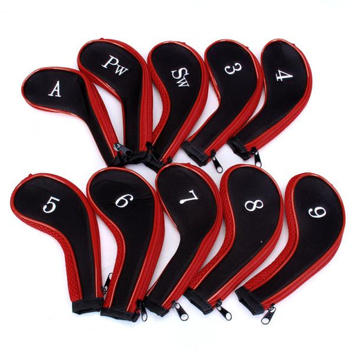 Crofta 10 Golf Clubs Iron Set Headcovers Head Cover Red/Black