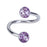 Crofta 14g Stainless Steel Twist Navel Ring with Ball - Purple