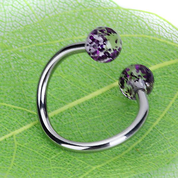 Crofta 14g Stainless Steel Twist Navel Ring with Ball - Purple