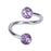 Crofta 14g Stainless Steel Twist Navel Ring with Ball - Purple