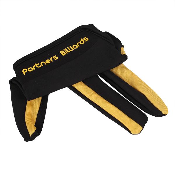 1 Piece Yellow Black 3 Finger Billiard Glove