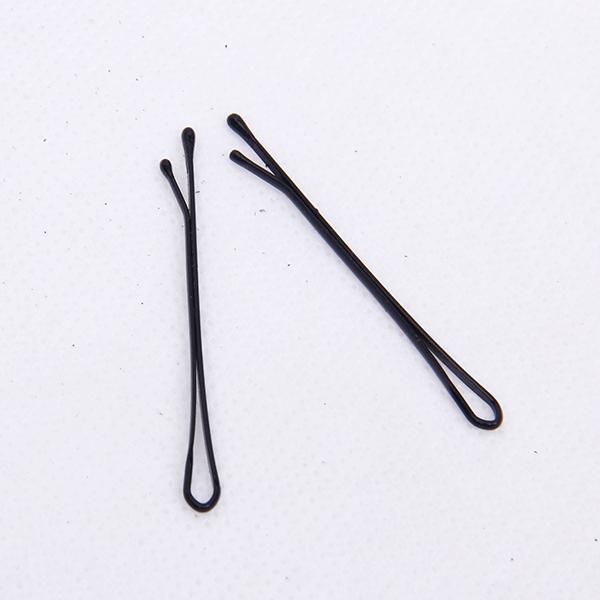 Crofta 100pcs Black Plated Flat Top Hair Bobby Pins 55mm