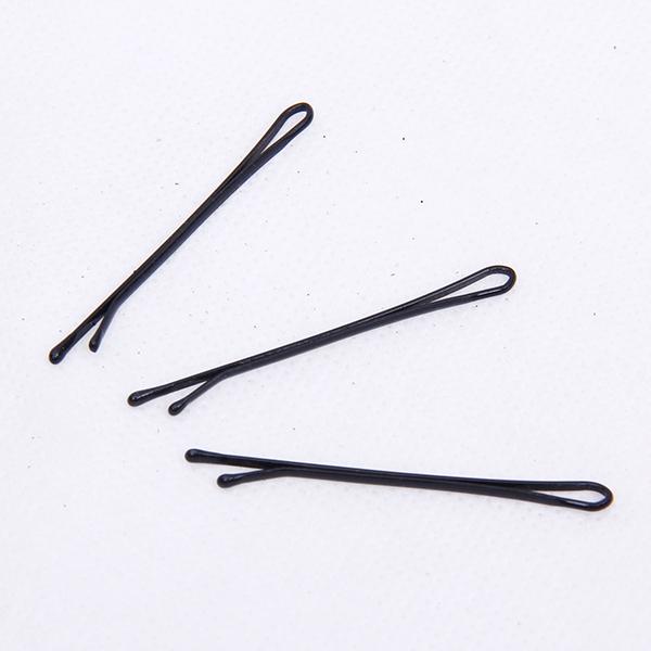 Crofta 100pcs Black Plated Flat Top Hair Bobby Pins 55mm