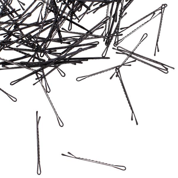 Crofta 100pcs Black Plated Flat Top Hair Bobby Pins 55mm