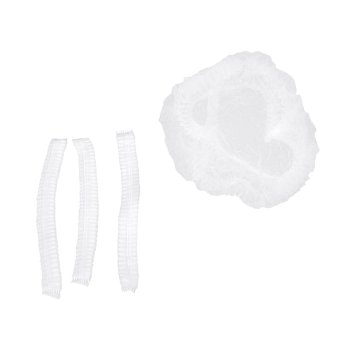 Crofta 100Pcs Disposable Impact Non-woven Bouffant Caps Bundle - White