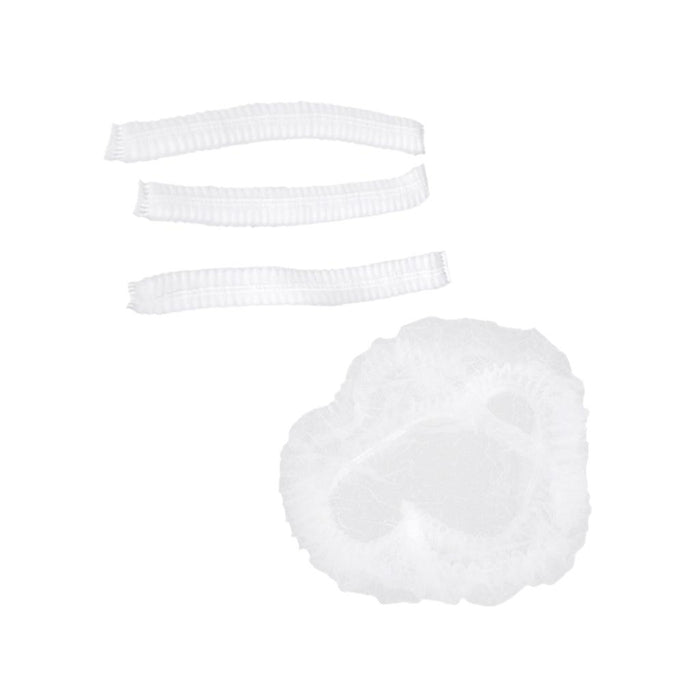 Crofta 100Pcs Disposable Impact Non-woven Bouffant Caps Bundle - White