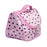 Crofta Pink Zipper Cosmetic Bag Toiletry Bag Make-up Bag Hand Case Bag with Hearts Patterns