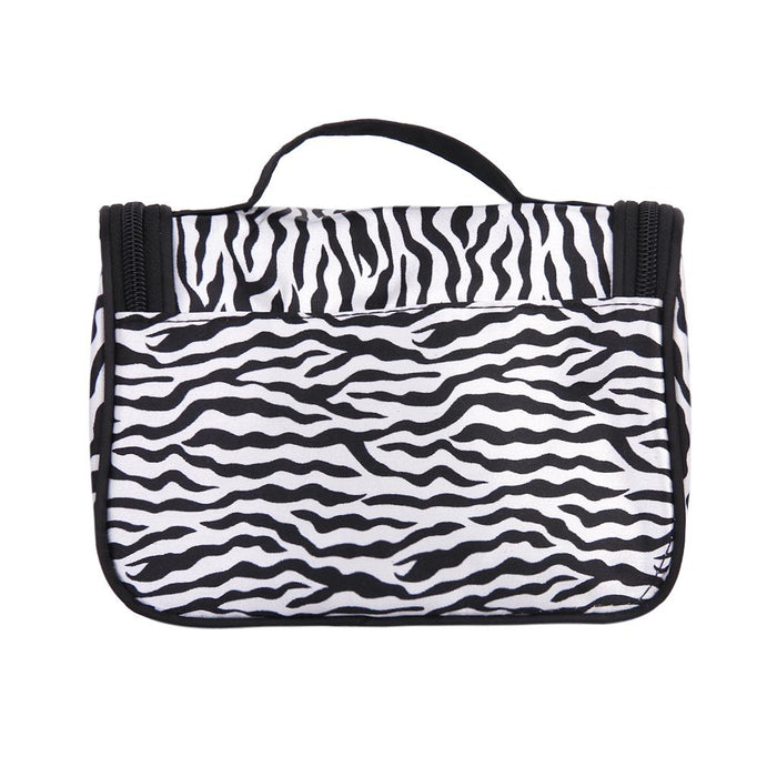 Crofta Women Girls Ladies Zebra Pattern Travel Cosmetic Bag Jewelry Organiser Makeup Bag