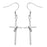 Crofta 1 Pair Stainless Steel Cross w/Ring Plain Style Silver Dangle Earrings Wedding